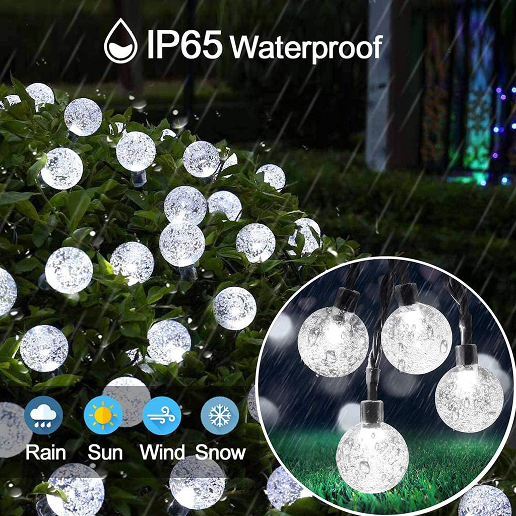 Solar Garden Lights Outdoor, 50 LED 7M/24Ft Solar String Lights Waterproof 8 Modes Indoor/Outdoor Fairy Lights for Garden, Patio, Yard, Home, Party, Wedding, Festival Decoration (Clear White)