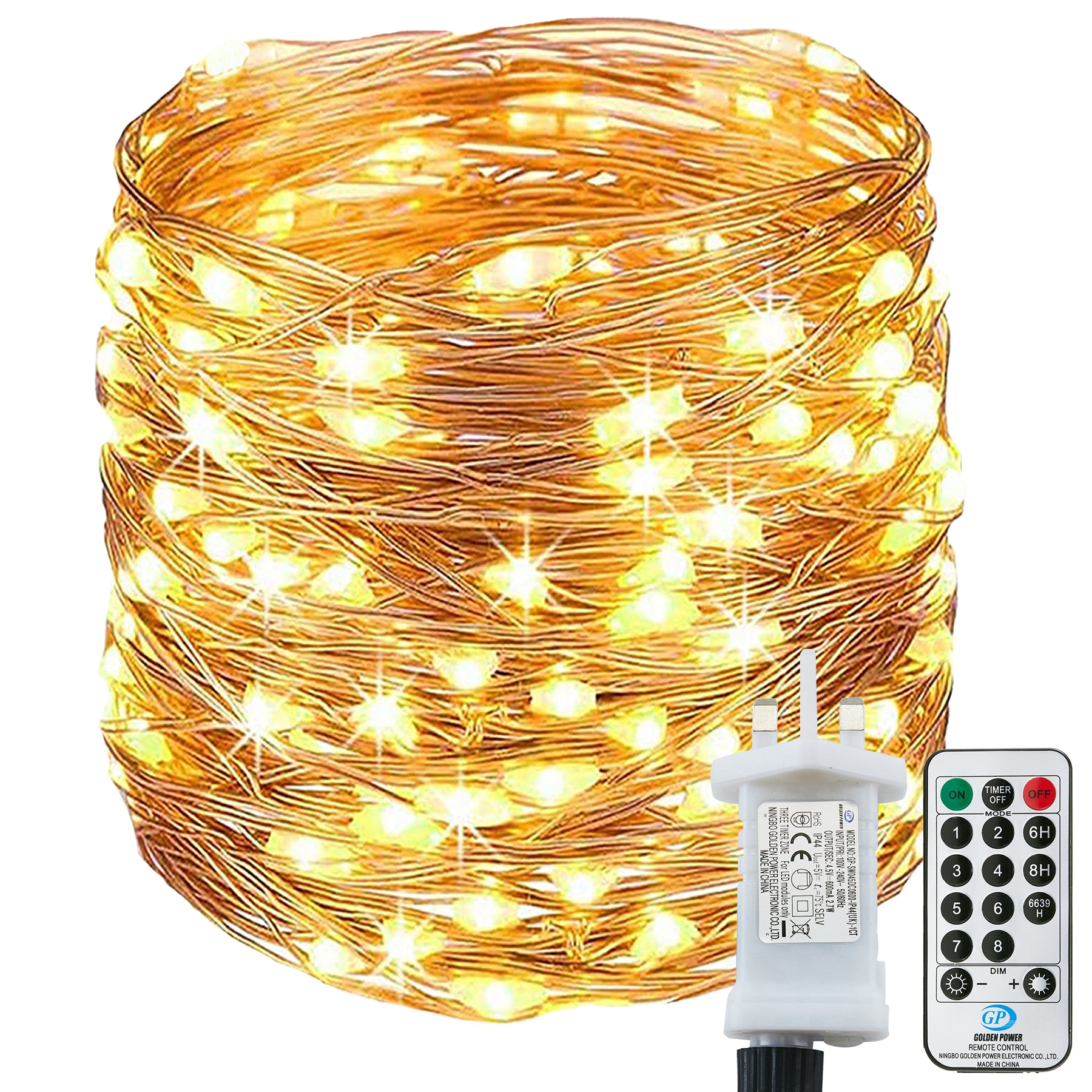 Lezonic 220LED/25M Fairy Lights Mains Powered with Remote Timer,Warm White | 8 Modes Low Voltage Fairy Lights,Plug in String Lights Waterproof, for Bedroom, Yard, Party, Wedding, Xmas Decorations