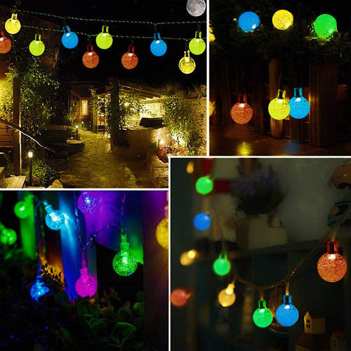 Lezonic Solar Fairy Lights Outdoor Waterproof, 50LED Solar Garden Lights, 8 Mode 7M/23Ft Indoor/Outdoor String Lights for Garden Patio Yard Home Christmas Parties Wedding(Multi-Coloured)