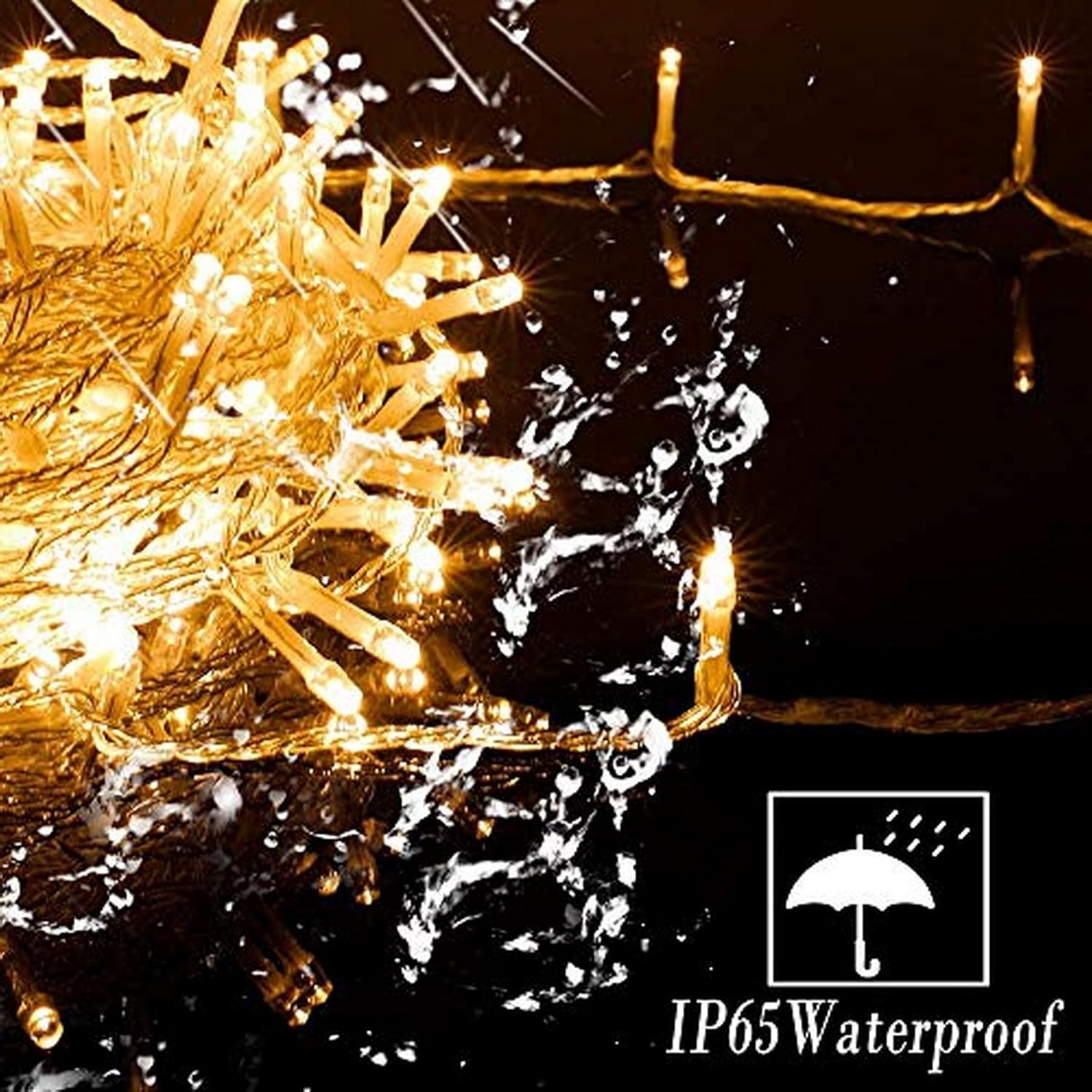 String Lights Mains Powered, 120 LED 12M/39Ft Fairy Lights Waterproof，with 8 Modes Remote Control Fairy Lights Indoor/Outdoor for Garden, Gazebo, Party, Wedding, Christmas Decorations (Warm White)