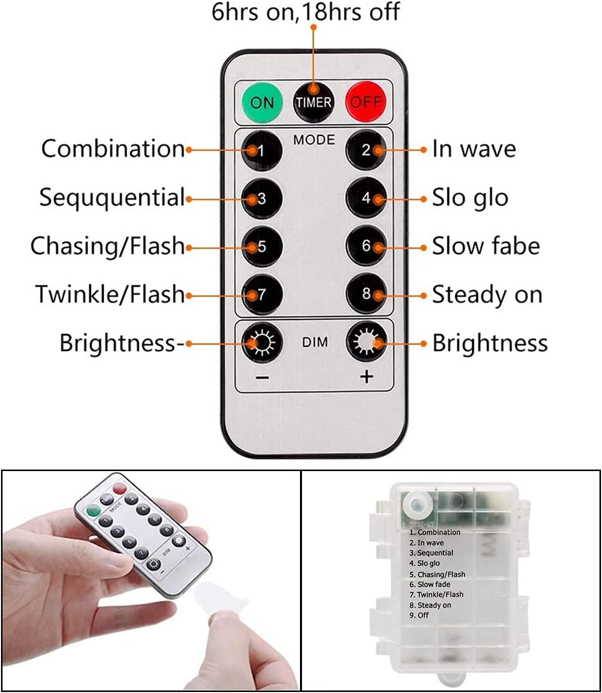 Lezonic [2 Pack Fairy Lights, 120LEDs 13M 8 Modes String Lights Battery Operated, Indoor/Outdoor with Remote Timer for Bedroom, Party, Wedding, Christmas Decorations(Warm White)